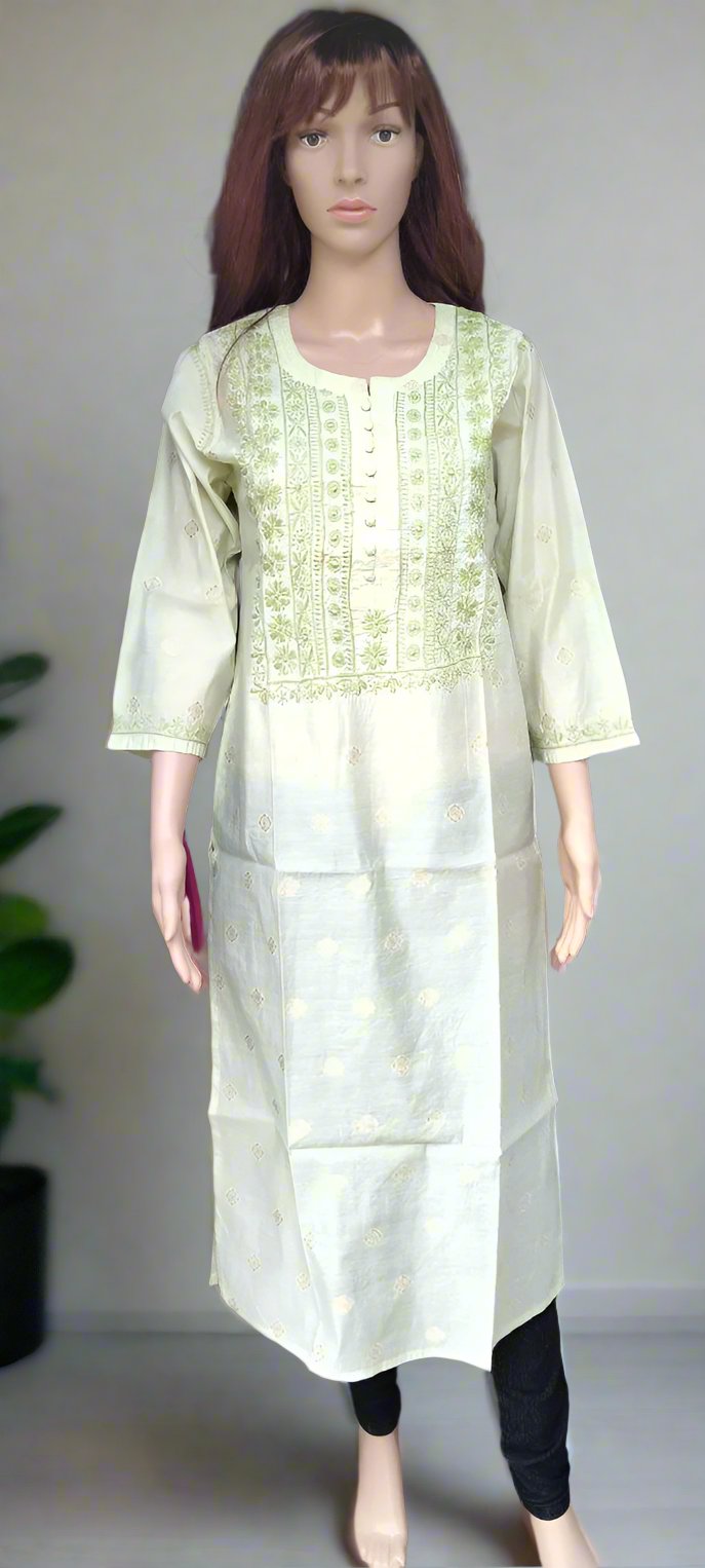 Strairgt Chikankari Kurta