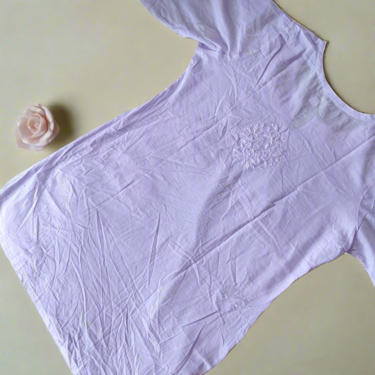 Purple Chikankari Short Kurti