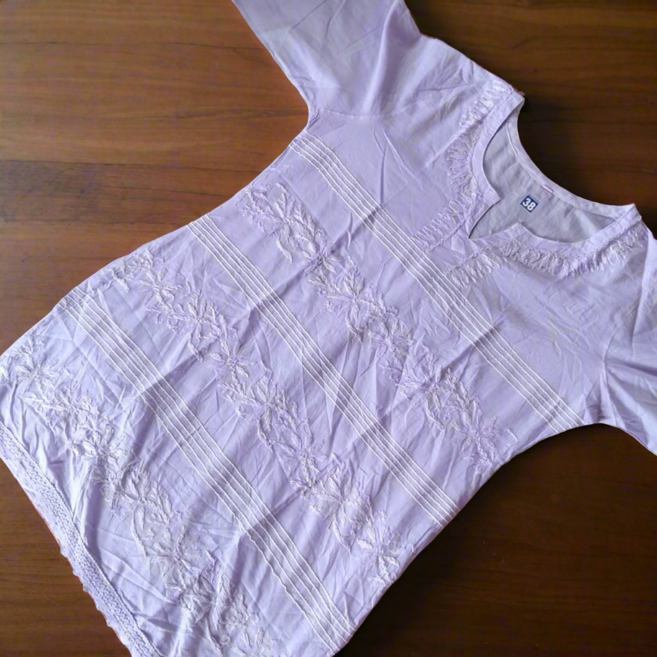 Purple Chikankari Short Kurti