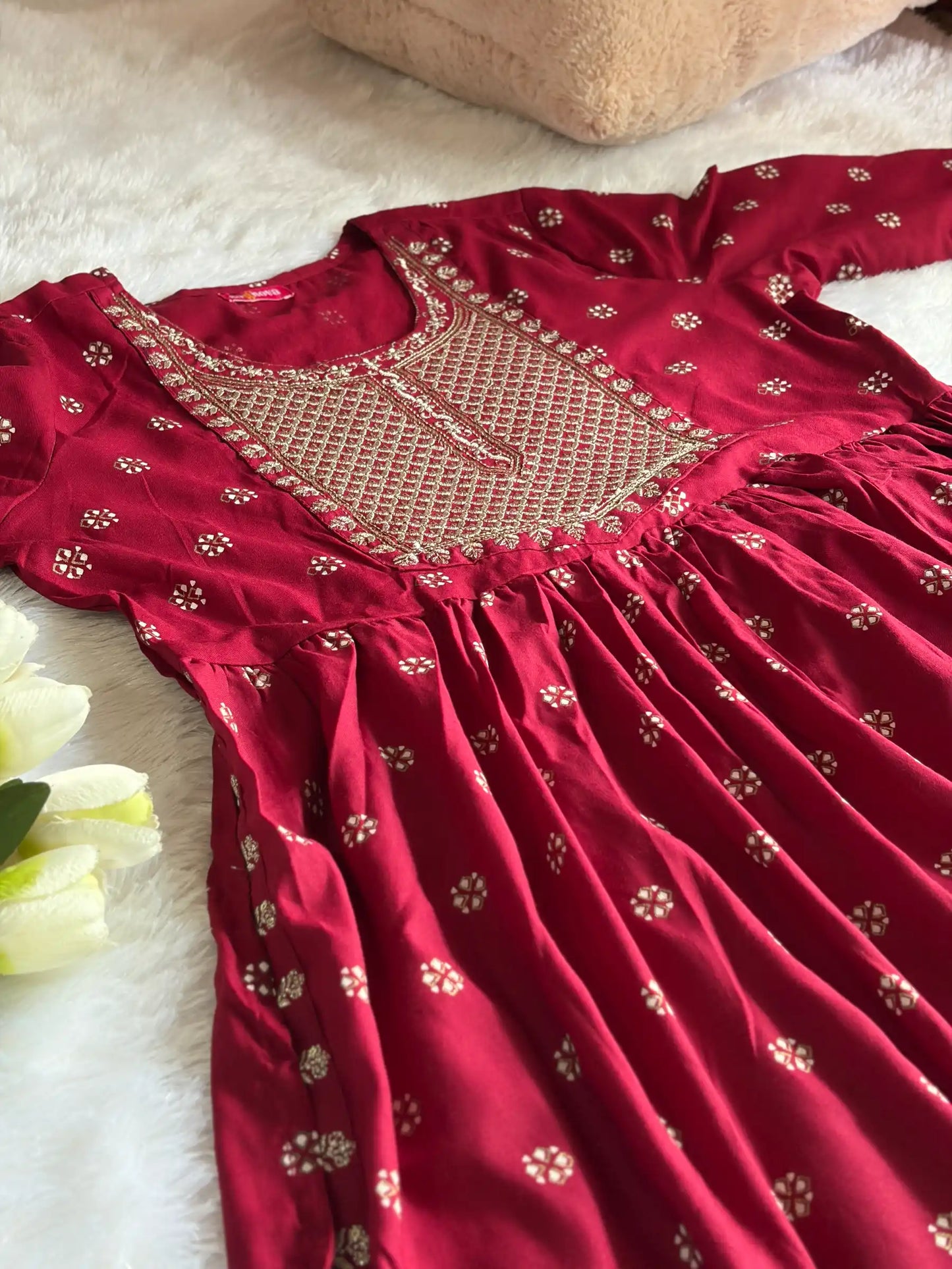 Maroon Kurta Set with Dupatta