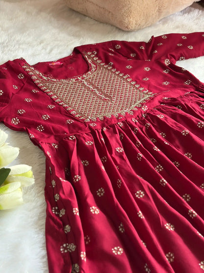 Maroon Kurta Set with Dupatta