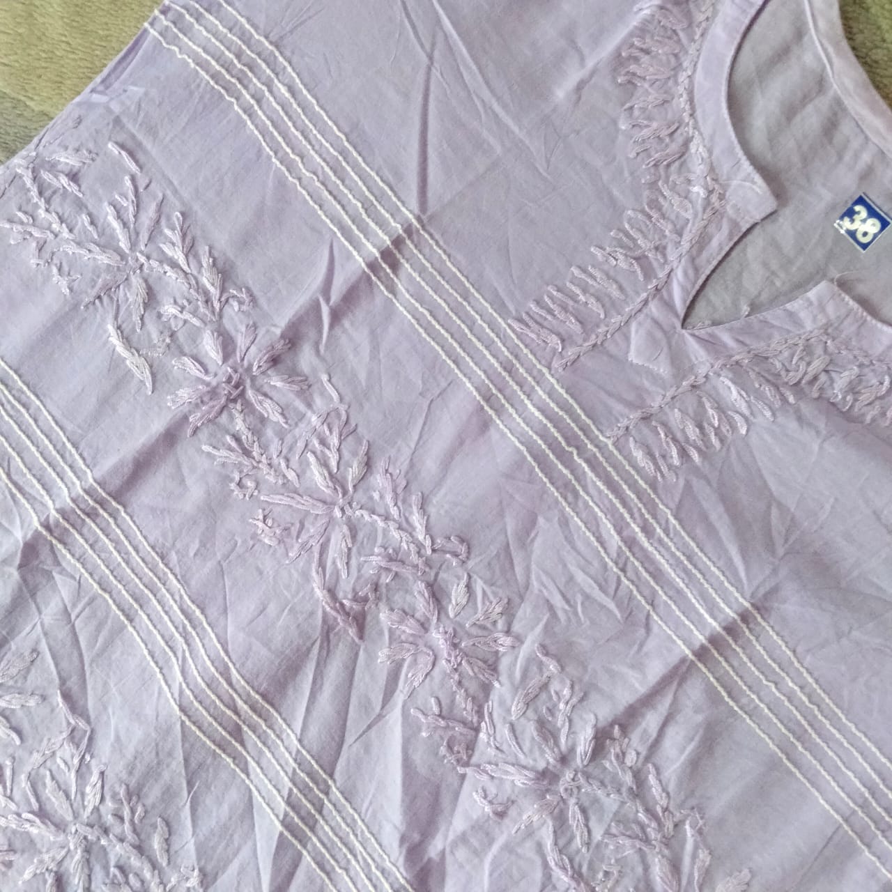 Purple Chikankari Short Kurti